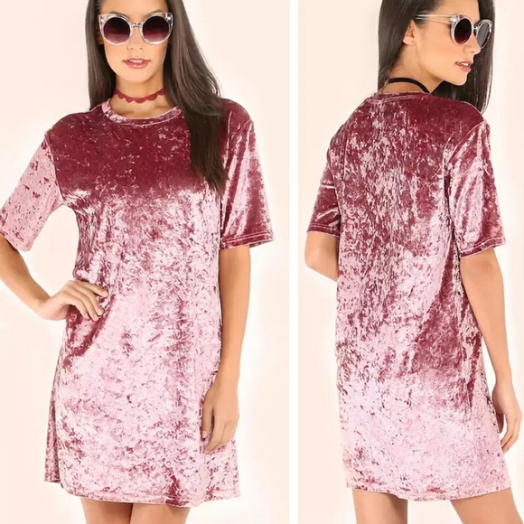 NEW CRUSHED VELVET DRESS - Picture 3 of 8